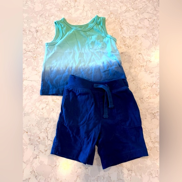 6-12M - Gap - Blue Ombre Tank Top and Shorts Set - Picture 1 of 11